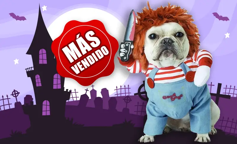 Disfraz de Chucky para Bulldog Francés